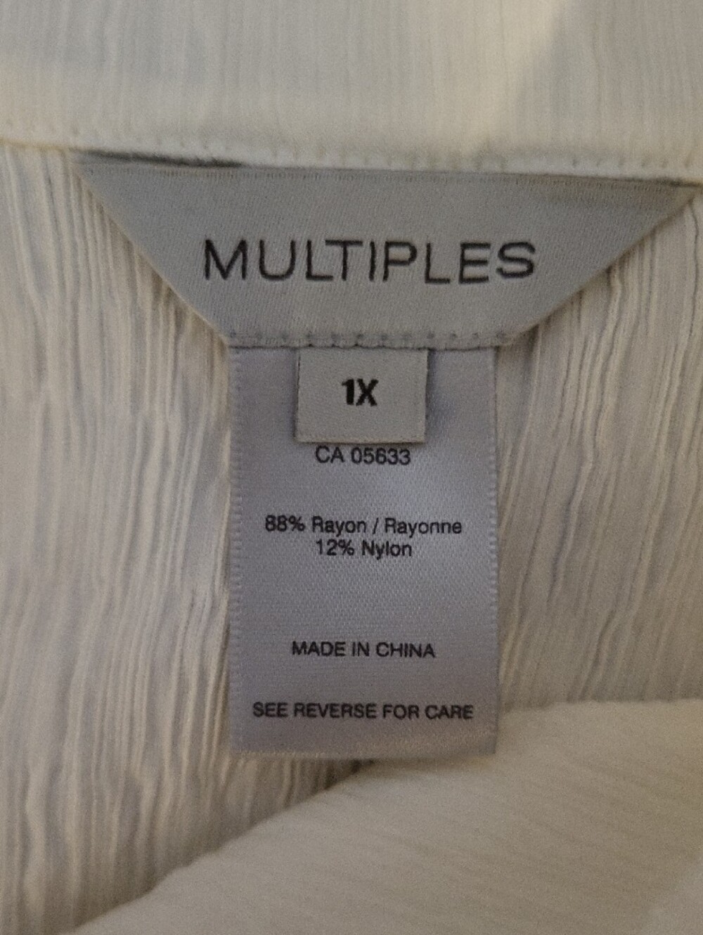 Multiples Cream Button-Down Textured Collared Top - Picture 5 of 7